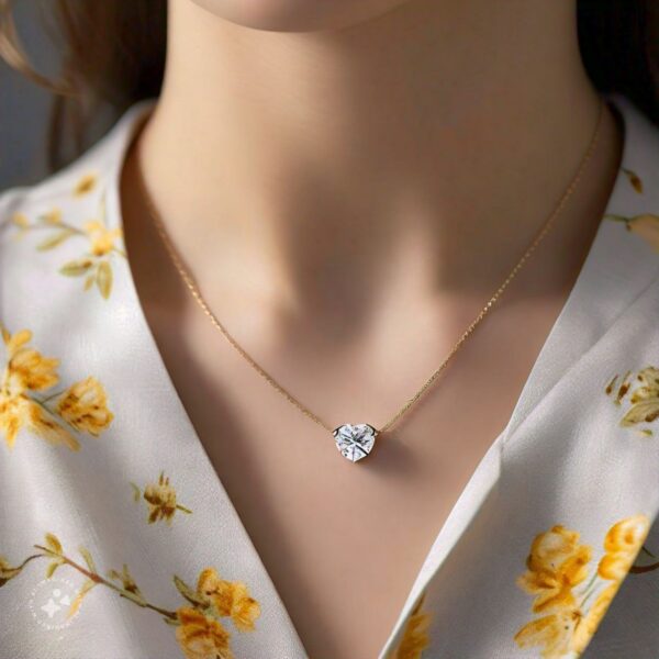 Elegant Diamond Pendant with Gold Chain