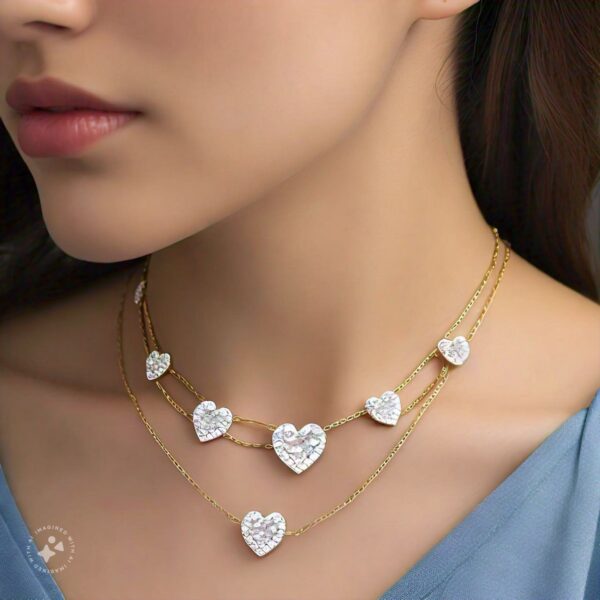 Elegant Heart Diamond White Necklace